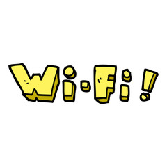 cartoon doodle wording wi-fi