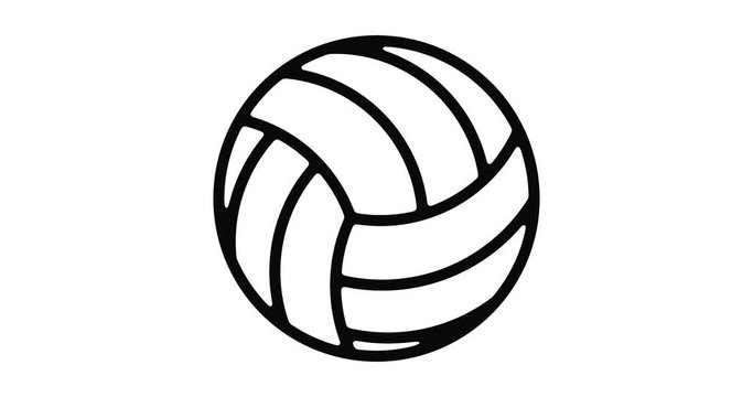 Volleyball line icon motion graphic animation with alpha channel.