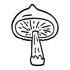 line drawing cartoon mushroom