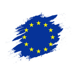 European Union Flag on Paint Trail View - obrazy, fototapety, plakaty