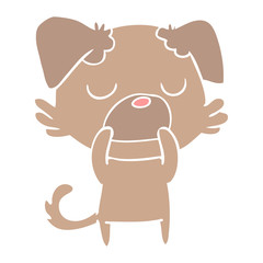 flat color style cartoon dog
