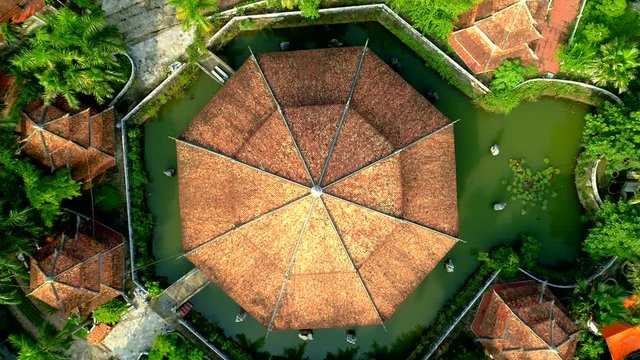 Aerial view 4k video by Drone at Tam Coc, ninh Binh, Vietnam.