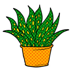 cartoon doodle house plant