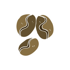 flat color illustration of a cartoon coffee beans