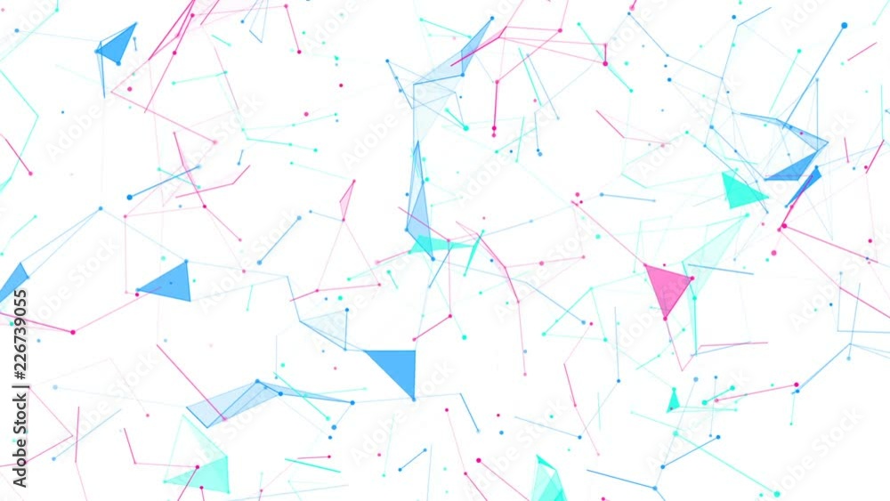 Poster saturated shapes in three colors.technology network loop background.