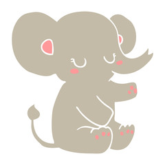 flat color style cartoon elephant
