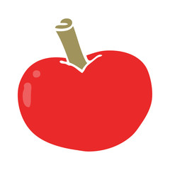 flat color style cartoon apple