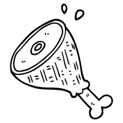 line drawing cartoon cooked meat