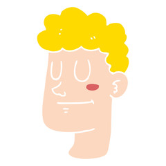 flat color style cartoon male face