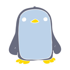 cute flat color style cartoon penguin