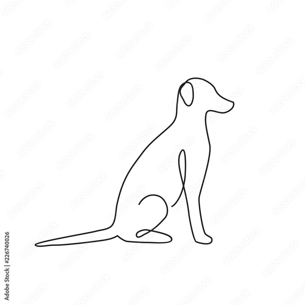 Wall mural dog line art logo