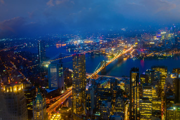 Fototapeta na wymiar New York city ,Midtown Manhattan New York skyline at night