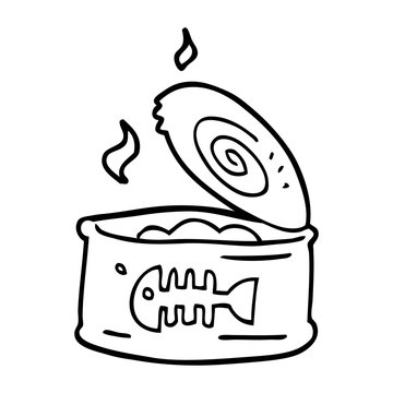 recommend clip art: line drawing cartoon tin of tuna