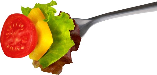 Fork with salad