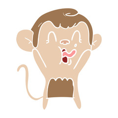 crazy flat color style cartoon monkey