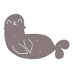 flat color style cartoon seal