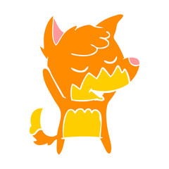 friendly flat color style cartoon fox