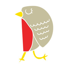 flat color style cartoon bird