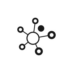 Molecule icon vector, solid illustration