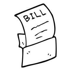 line drawing cartoon debt bill