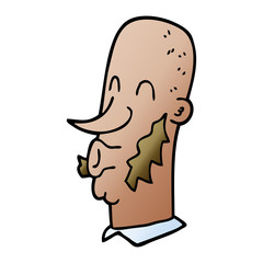 cartoon doodle man with muttonchop facial hair