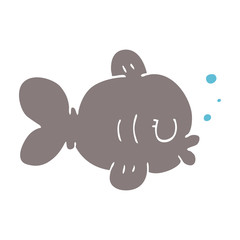 funny cartoon doodle fish