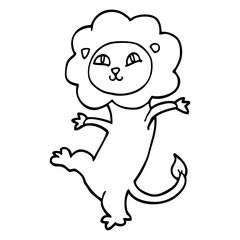 line drawing cartoon lion