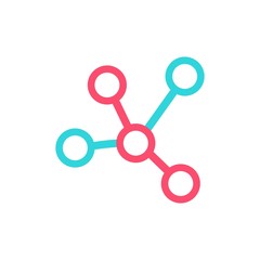 Technology abstract dot connection cross vector logo icon