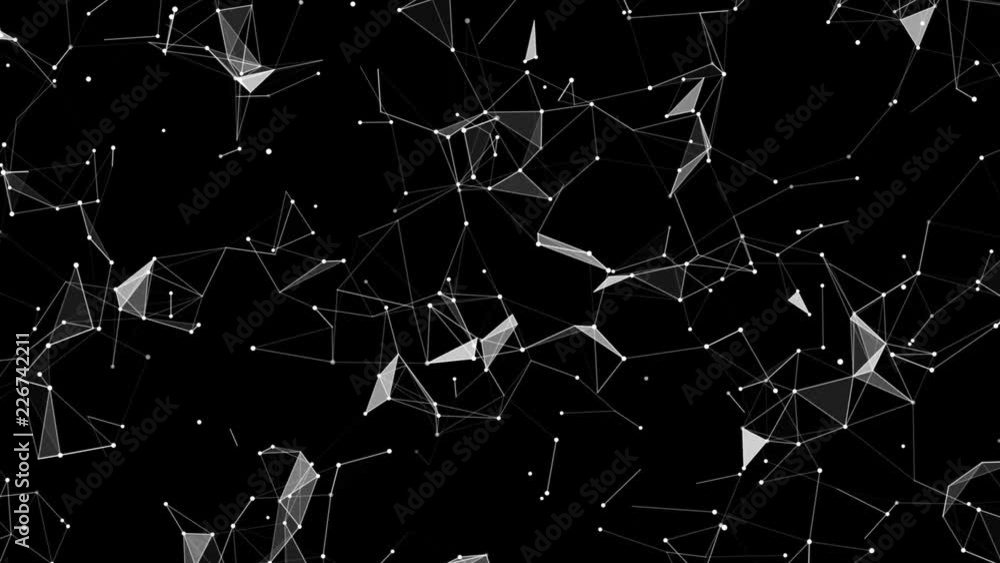 Poster microparticles.technology network loop background.