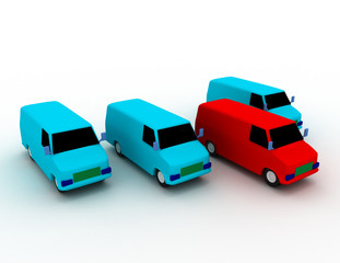 fleet of delivery vans