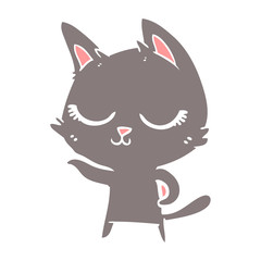 calm flat color style cartoon cat