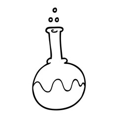 line drawing cartoon science experiment