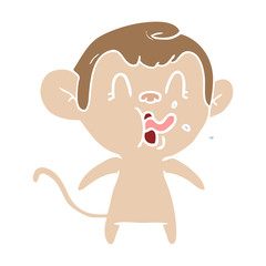 crazy flat color style cartoon monkey