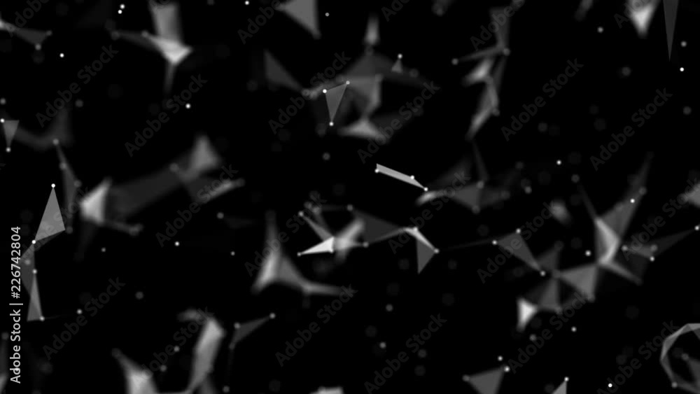 Poster technology network loop background.flickering microparticles. depth of field.