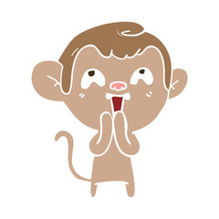 crazy flat color style cartoon monkey