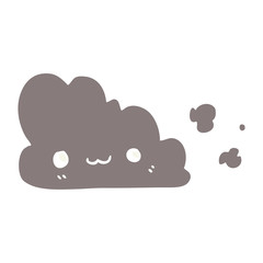 cute flat color style cartoon cloud