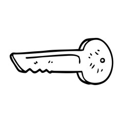 line drawing cartoon gold key