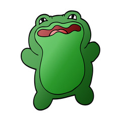 funny cartoon doodle frog