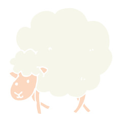 flat color style cartoon sheep