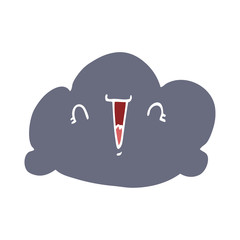 flat color style cartoon cloud
