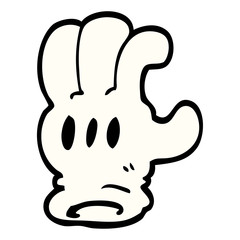 cartoon doodle glove hand