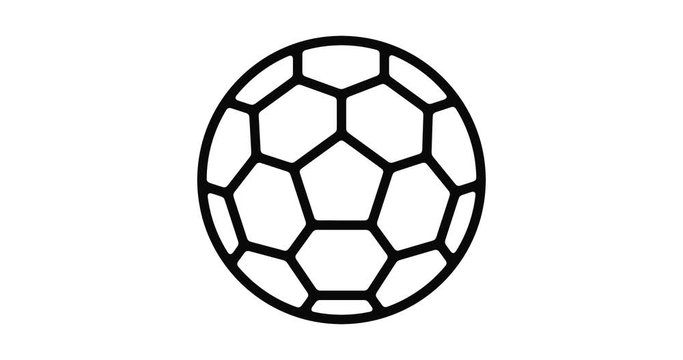 Football line icon motion graphic animation with alpha channel.