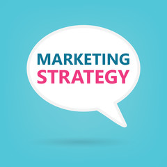 marketing strategy on a speech bubble- vector illustration