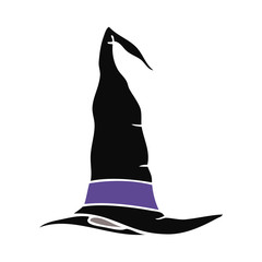 cartoon doodle witch hat