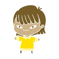 flat color style cartoon woman