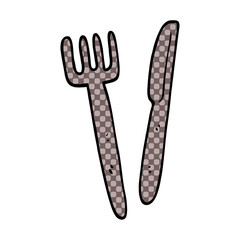 cartoon doodle knife and fork