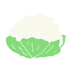 flat color illustration of a cartoon cauliflower