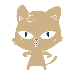 flat color style cartoon cat
