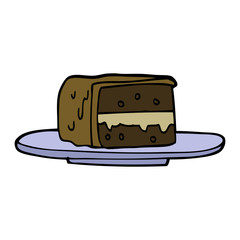 cartoon doodle slice of cake