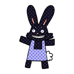 cartoon doodle of a smiling rabbit